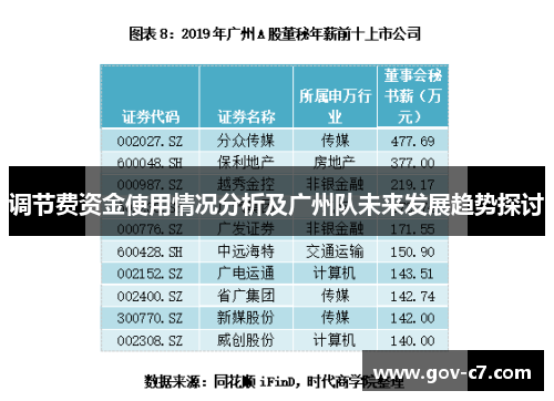 调节费资金使用情况分析及广州队未来发展趋势探讨